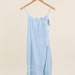 Linen strap dress: Sky bluela maison des fibres naturellesDRESS