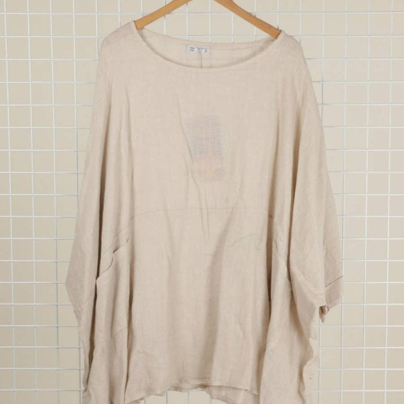 Linen Tunic in Beigela maison des fibres naturellesTOPS