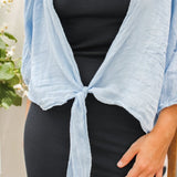 Linen wrap top 621286 100% linen: Sky bluela maison des fibres naturelles