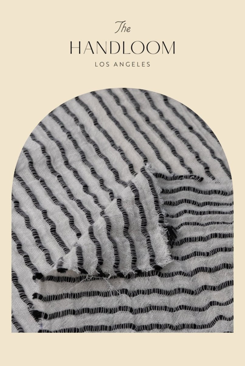 Liv Mini Ruffle Dress - Black StripesThe HandloomDress