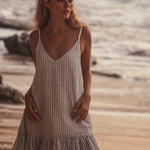 Liv Mini Ruffle Dress - Black StripesThe HandloomDress