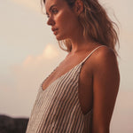 Liv Mini Ruffle Dress - Black StripesThe HandloomDress