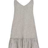 Liv Mini Ruffle Dress - Black StripesThe HandloomDress