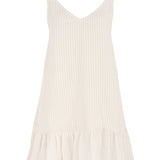 Liv Mini Ruffle Dress - White Stripes