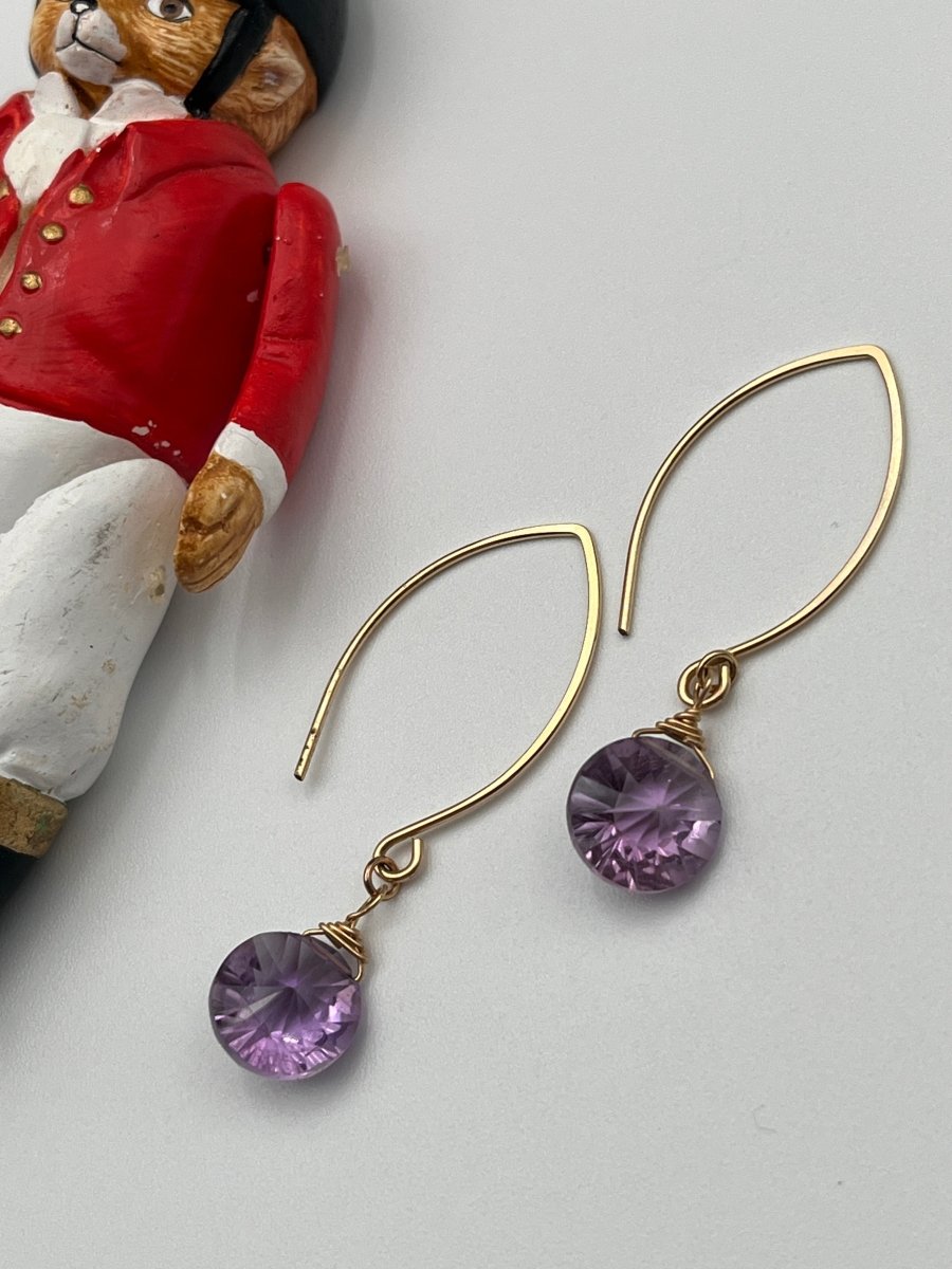 Long Amethyst Faceted Gemstone EarringsBeth ZinkEARRINGS