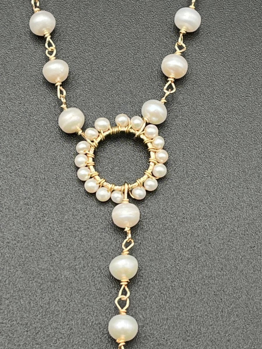 Long Pearl Y - Necklace with Pearl DropBeth ZinkNECKLACES
