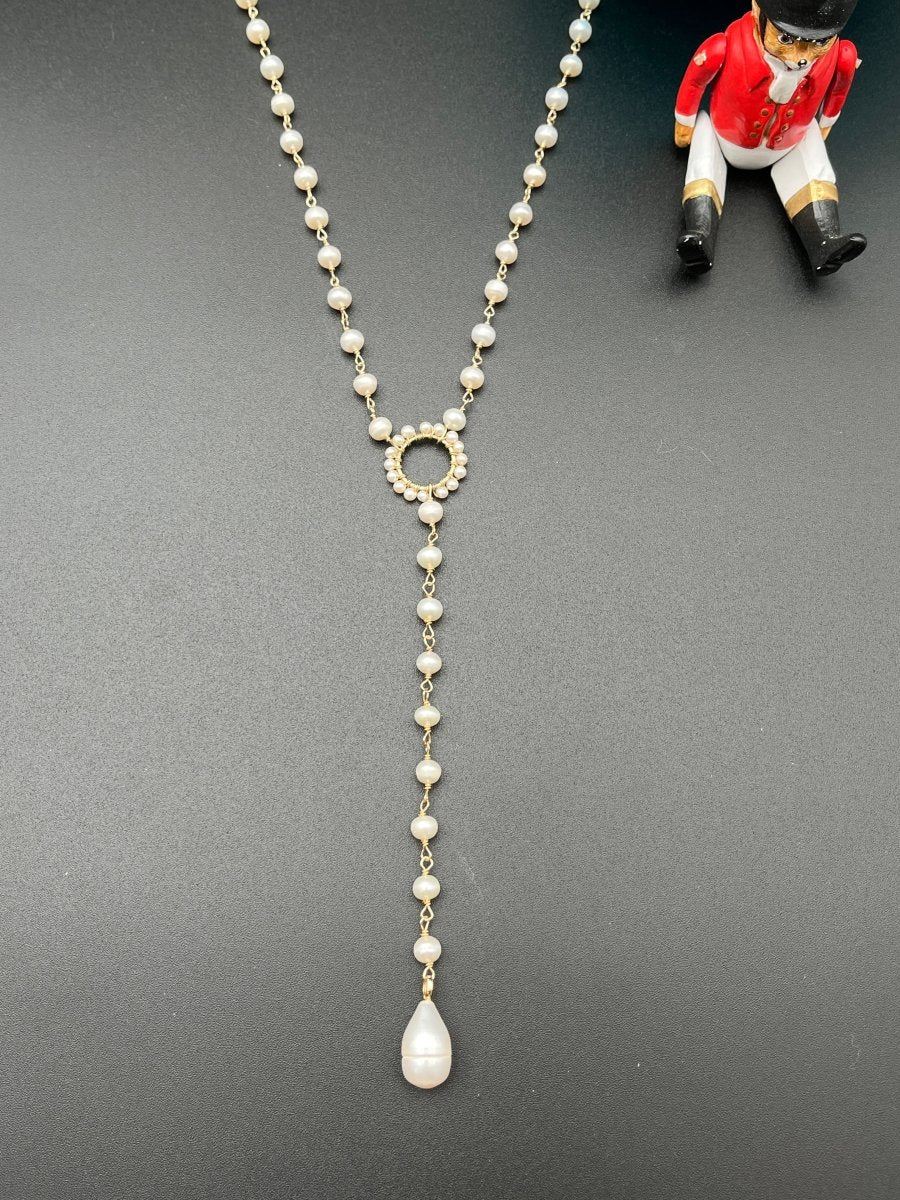 Long Pearl Y - Necklace with Pearl DropBeth ZinkNECKLACES