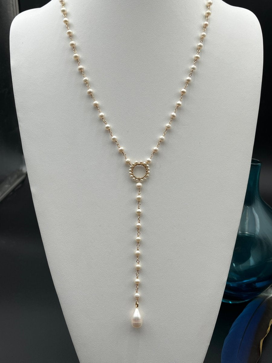 Long Pearl Y - Necklace with Pearl DropBeth ZinkNECKLACES