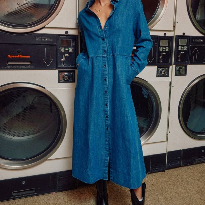 Long Sleeve Denim Shirt DressLara DaisyDRESS