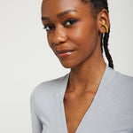 Long Sleeve Stretch Vneck Top (3 colors)Ottod'AmeTOPS