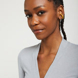 Long Sleeve Stretch Vneck Top (3 colors)Ottod'AmeTOPS