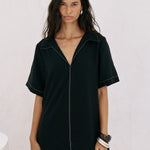 Mae Popover Mini Dress - BlackThe HandloomDress