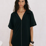 Mae Popover Mini Dress - BlackThe HandloomDress