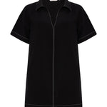 Mae Popover Mini Dress - BlackThe HandloomDress