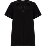 Mae Popover Mini Dress - BlackThe HandloomDress