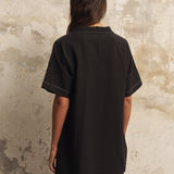 Mae Popover Mini Dress - BlackThe HandloomDress
