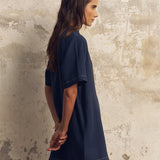 Mae Popover Mini Dress - NavyThe HandloomDress