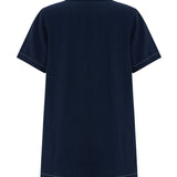 Mae Popover Mini Dress - NavyThe HandloomDress