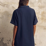 Mae Popover Mini Dress - NavyThe HandloomDress