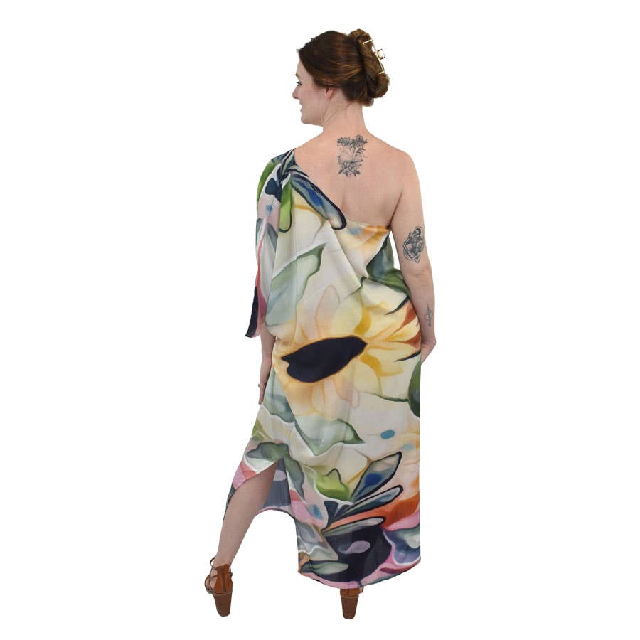Magdalina Floral One - Shoulder DressDupatta DesignsDRESS