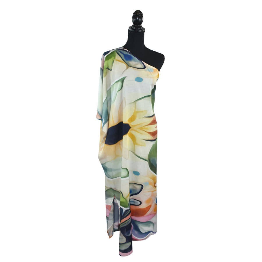 Magdalina Floral One - Shoulder DressDupatta DesignsDRESS