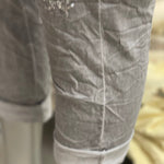 Magic Pants with Sequin & Patchwork Embellishment: GrayLeParisPetit by I Love Linenpants