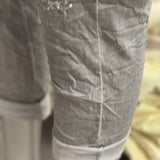 Magic Pants with Sequin & Patchwork Embellishment: GrayLeParisPetit by I Love Linenpants
