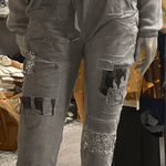 Magic Pants with Sequin & Patchwork Embellishment: GrayLeParisPetit by I Love Linenpants