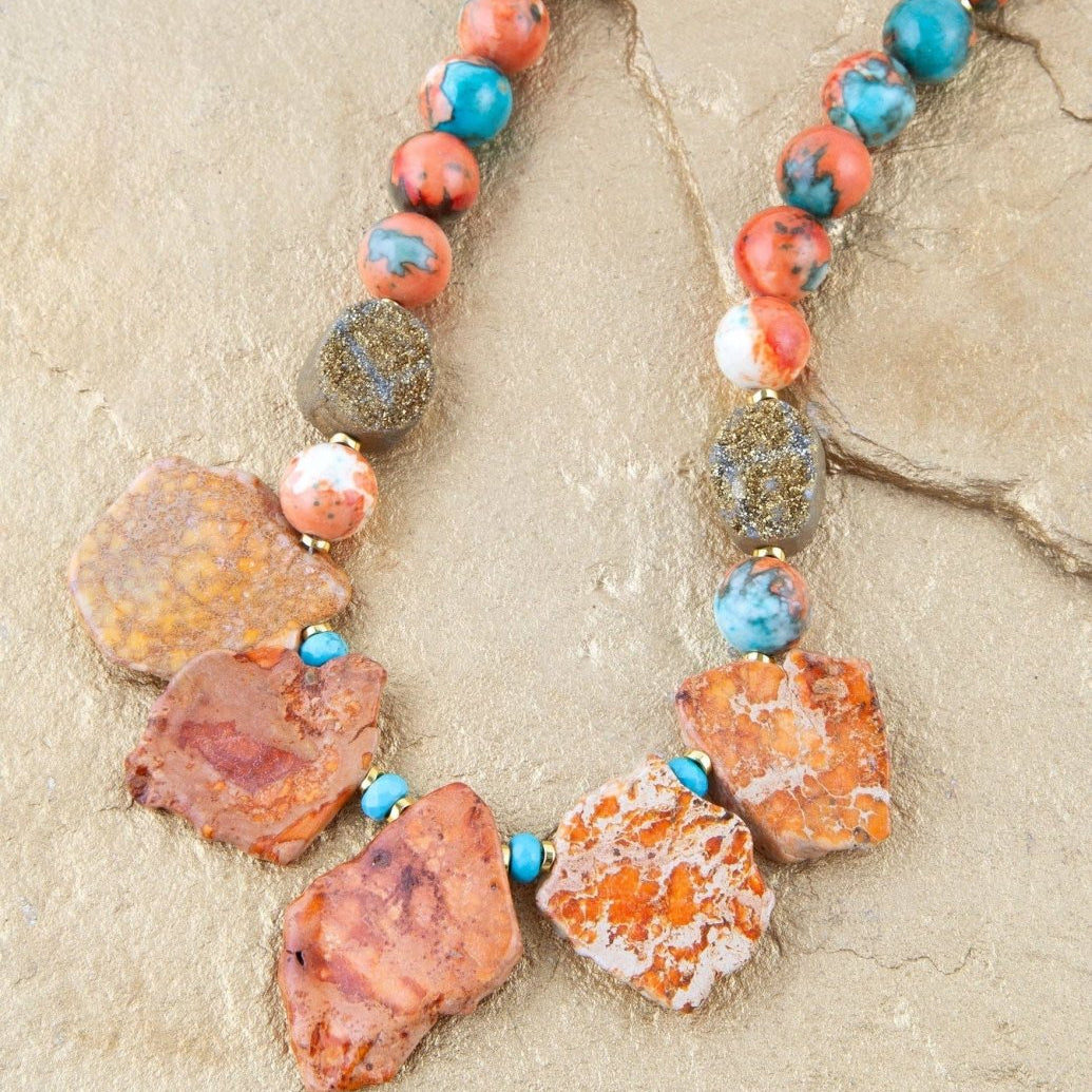 Mandarin Orange Jasper Statement NecklaceBarse JewelryNECKLACES