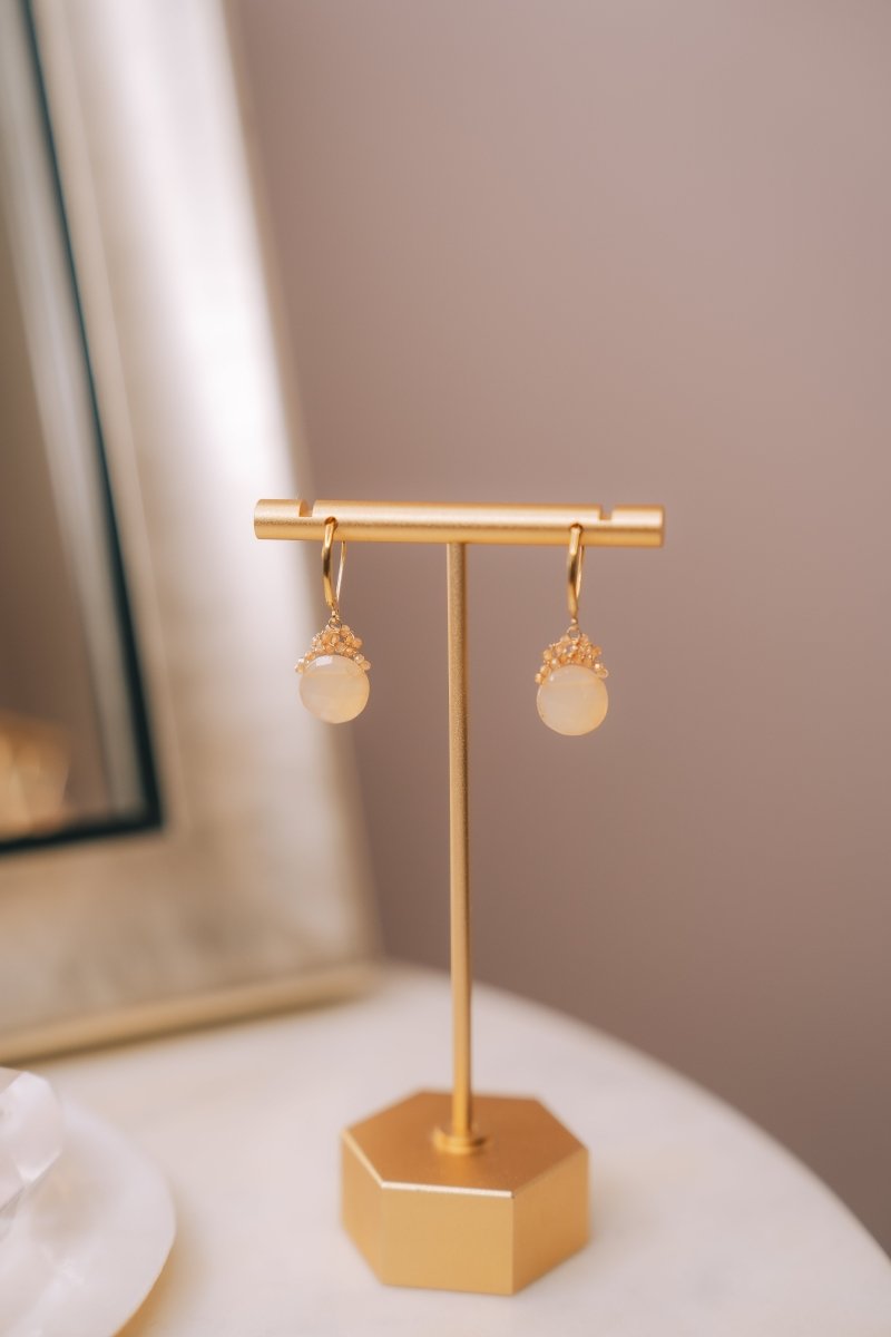 Mandarine Garnet/ Peach Chalcedony Earring #5341-mand/peach-GMichelle PresslerEarrings