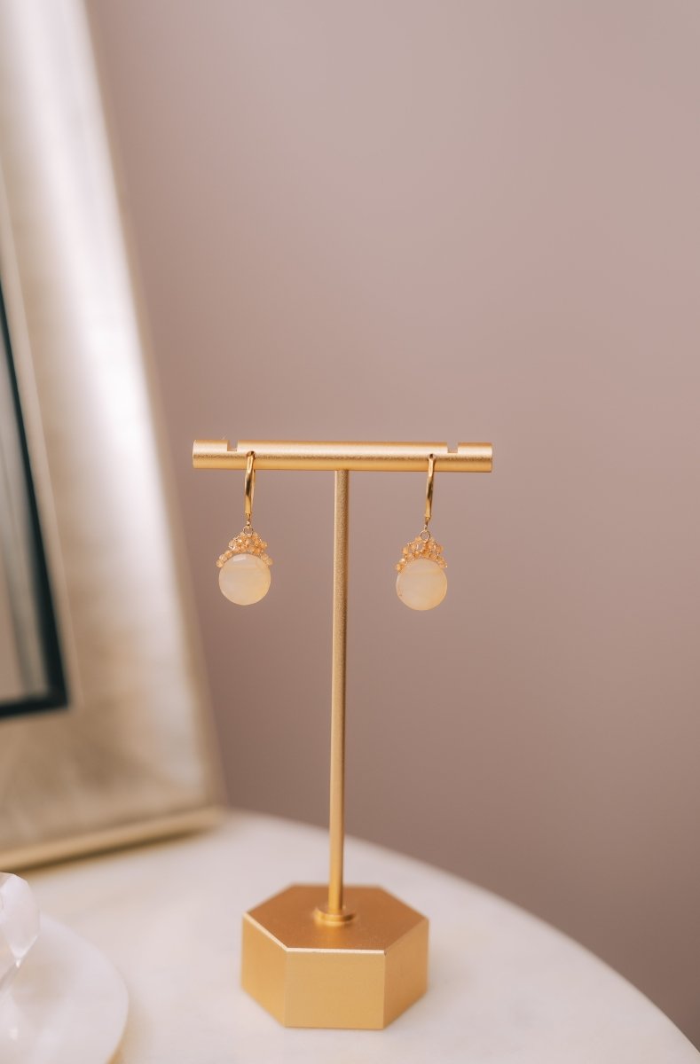 Mandarine Garnet/ Peach Chalcedony Earring #5341-mand/peach-GMichelle PresslerEarrings