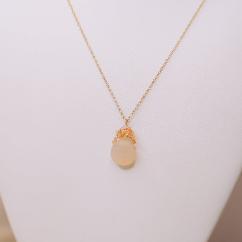 Mandarine Garnet/ Peach Chalcedony Necklace #5336-mand/peach-GMichelle PresslerNecklace