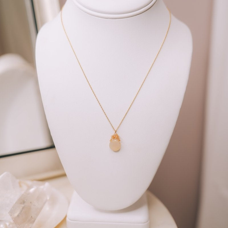 Mandarine Garnet/ Peach Chalcedony Necklace #5336-mand/peach-GMichelle PresslerNecklace