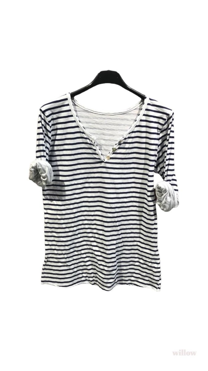 Marine striped cotton top: WhiteMOONSUNshirt