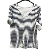 Marine striped cotton top: WhiteMOONSUNshirt