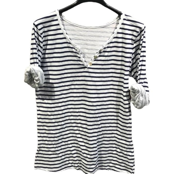 Marine striped cotton top: WhiteMOONSUNshirt