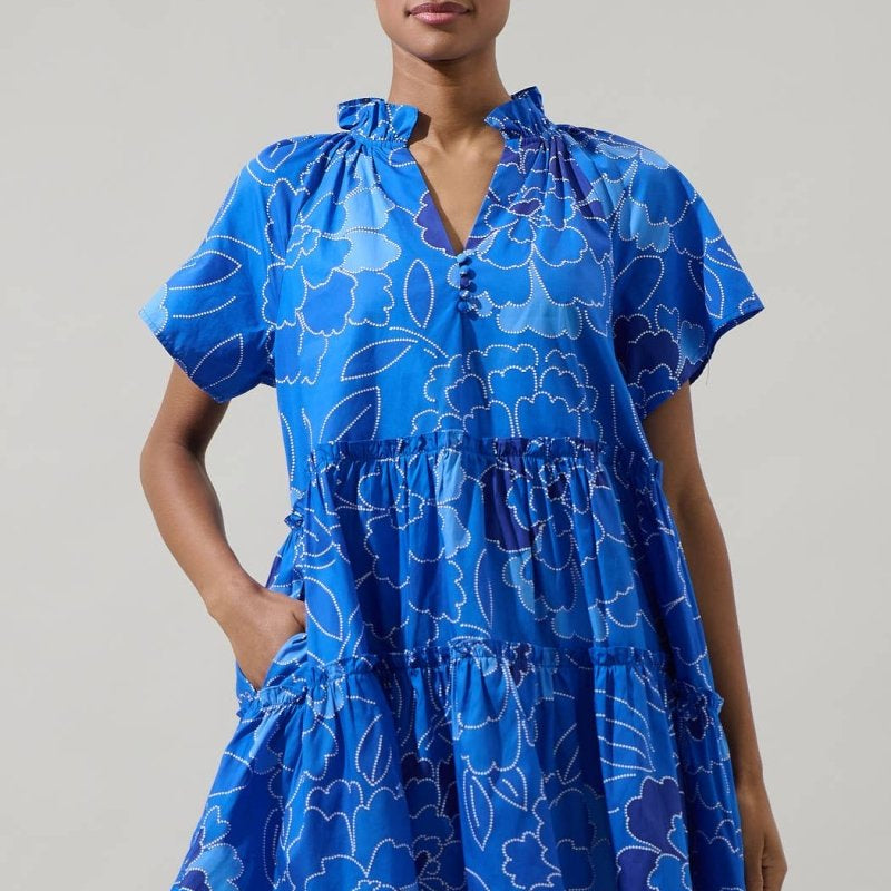 Maris Floral Pallas Poplin Tiered Mini DressSugarlipsDRESS