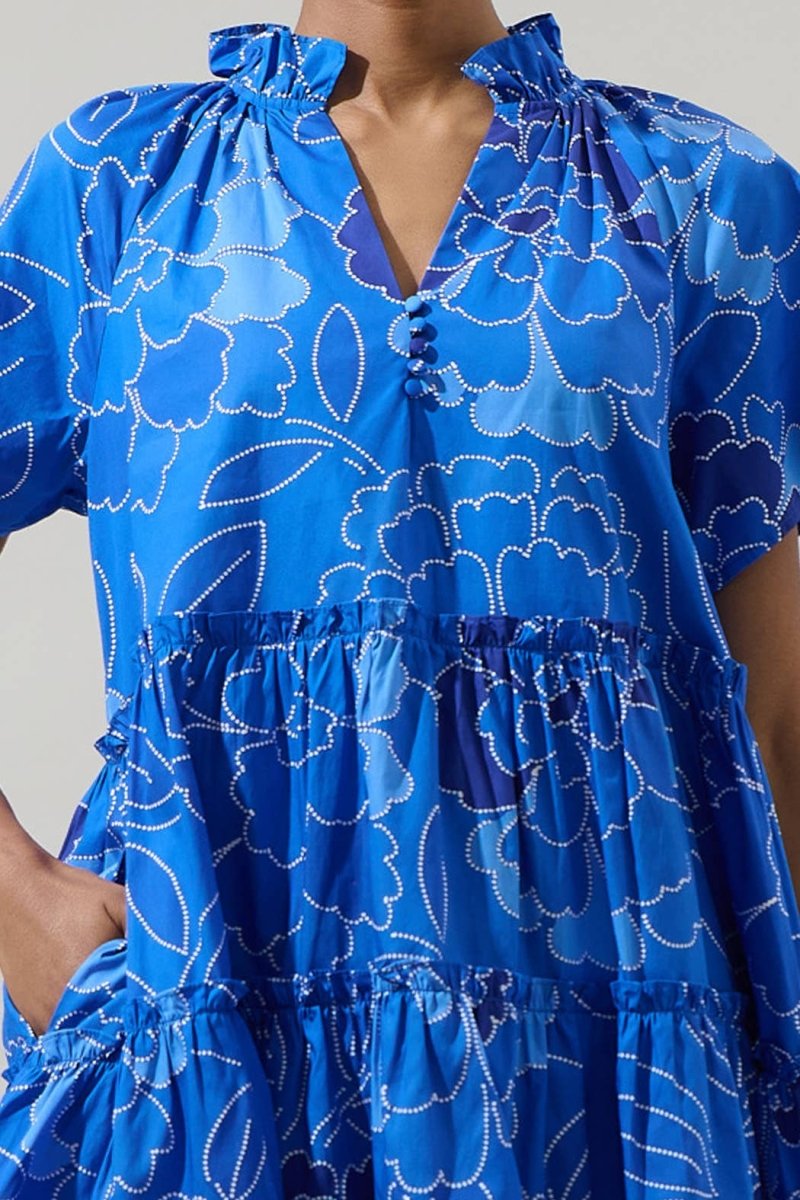 Maris Floral Pallas Poplin Tiered Mini DressSugarlipsDRESS