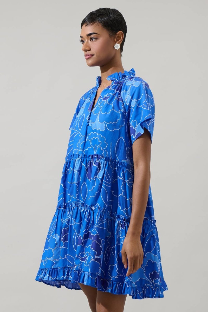 Maris Floral Pallas Poplin Tiered Mini DressSugarlipsDRESS