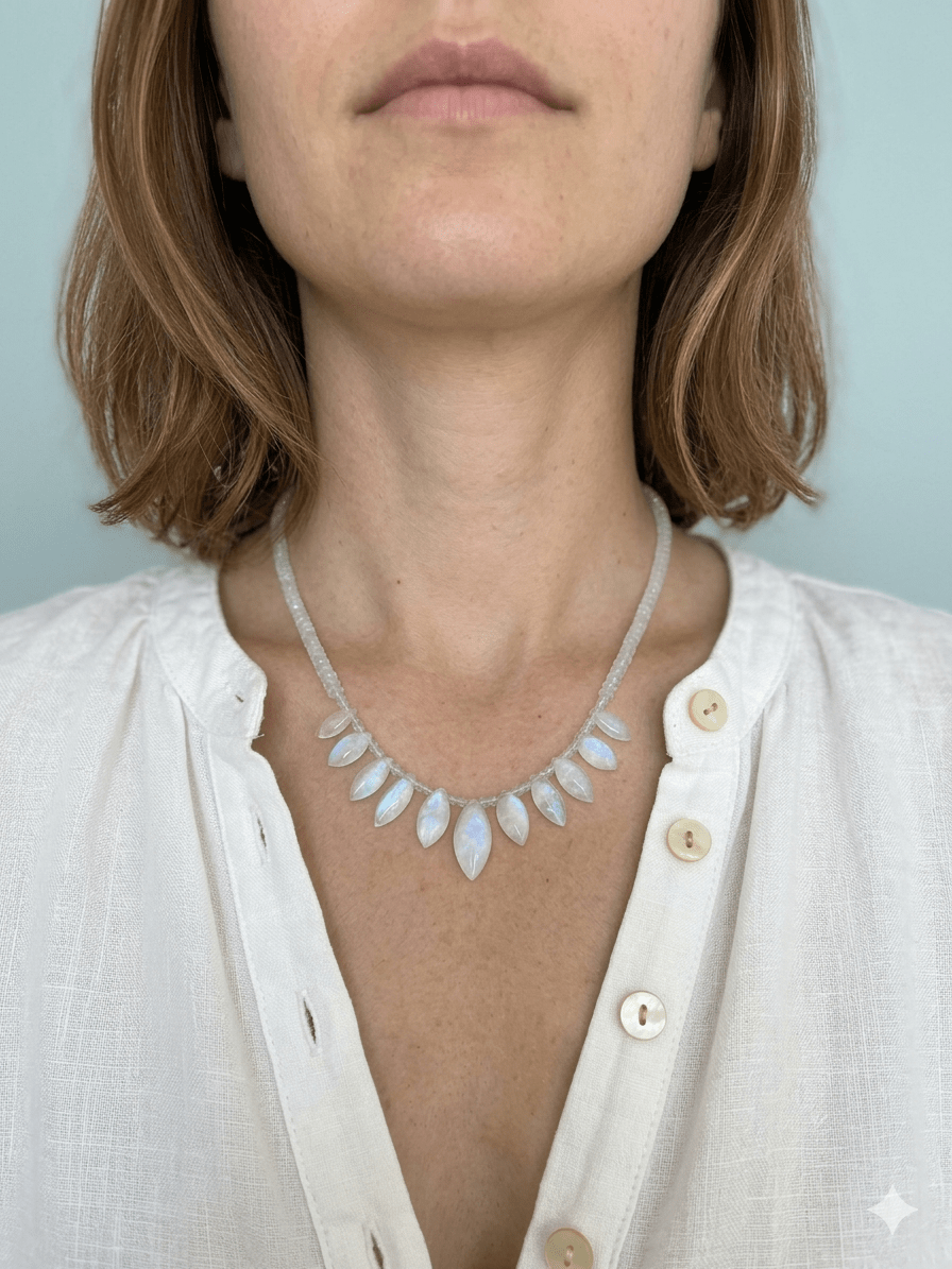 Marquise Moonstone NecklaceBeth ZinkNECKLACES