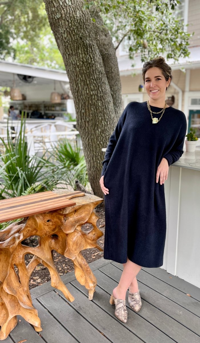 Midnight Blue Cashmere Midi DressCT PlageDRESS