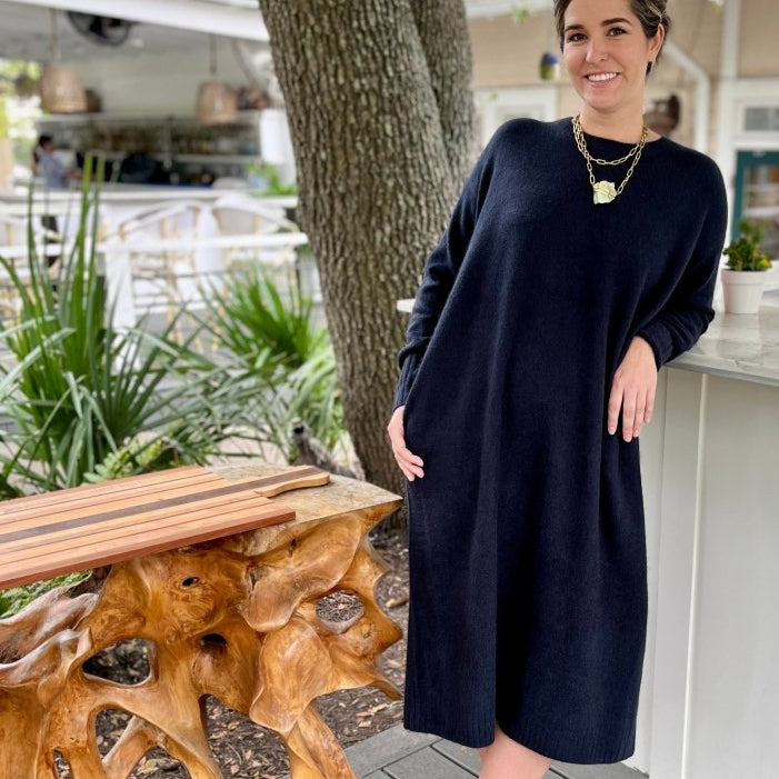 Midnight Blue Cashmere Midi DressCT PlageDRESS