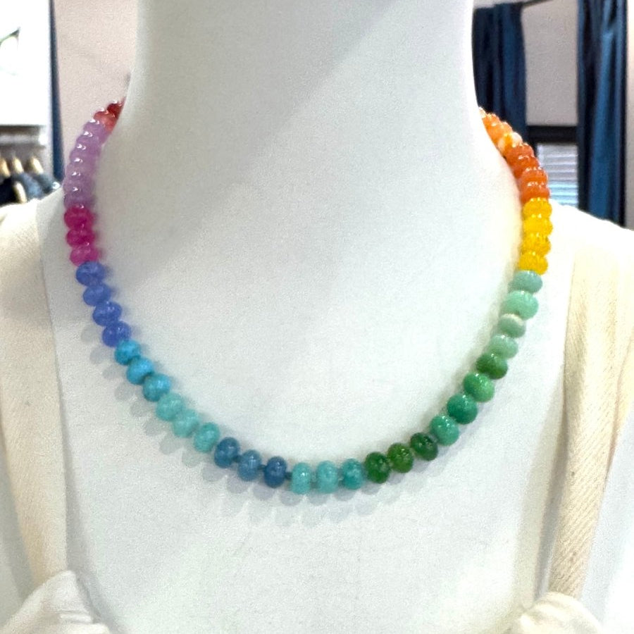 Mixed Color Gemstones Short NecklaceBeth ZinkNECKLACES
