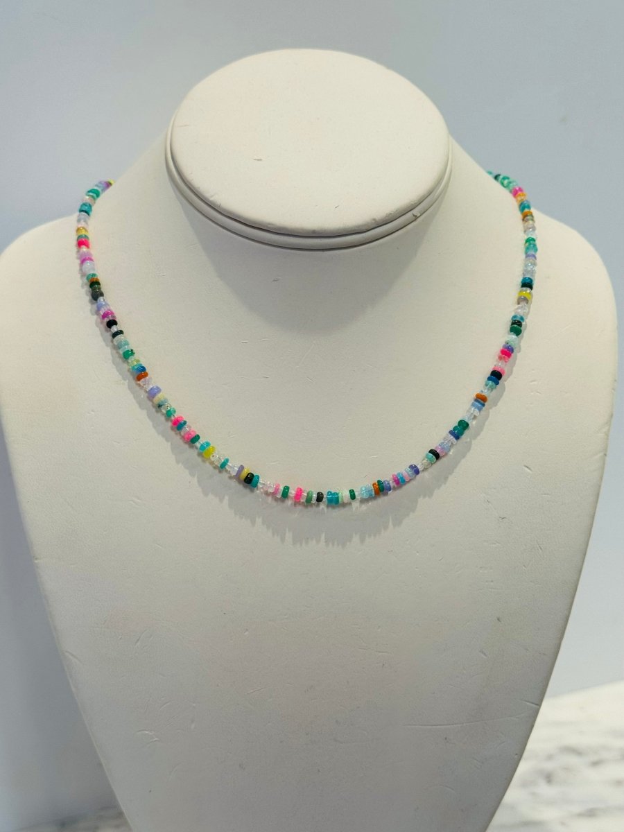 Mixed Colored 4Mm Opals Short NecklaceBeth ZinkNECKLACES