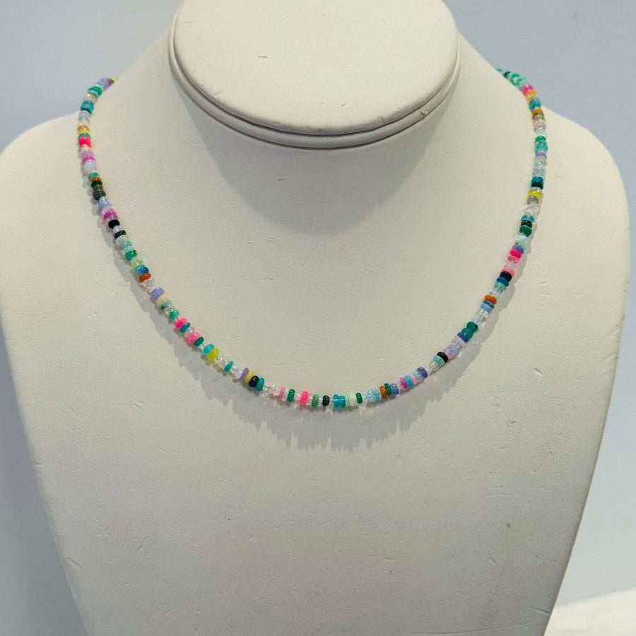 Mixed Colored 4Mm Opals Short NecklaceBeth ZinkNECKLACES