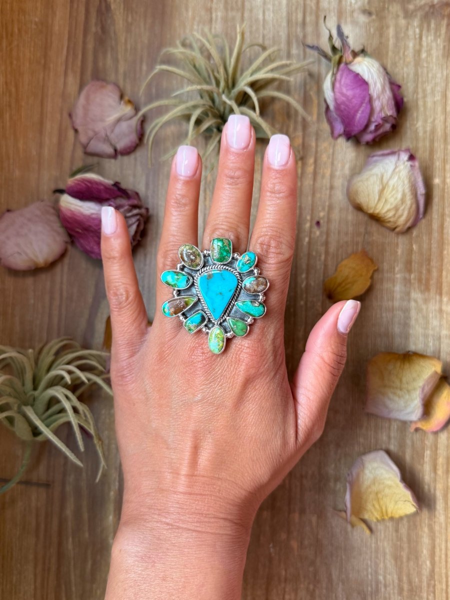 Mixed Mine Turquoise Sterling Silver Ring – Size 10The Bijoux FAB Jewelryring