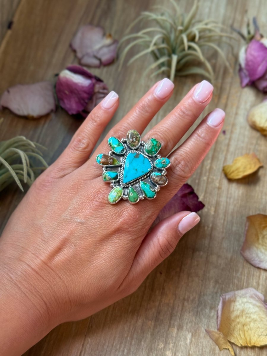 Mixed Mine Turquoise Sterling Silver Ring – Size 10The Bijoux FAB Jewelryring