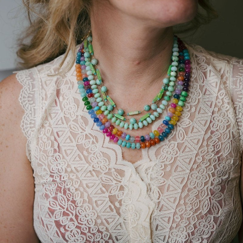Mixed Quartz And Opal Gemstone Mixed Gemstone NecklaceBeth ZinkNECKLACES