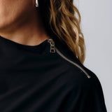 Mock Neck Shoulder Zip Dress