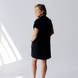 Mock Neck Shoulder Zip Dress